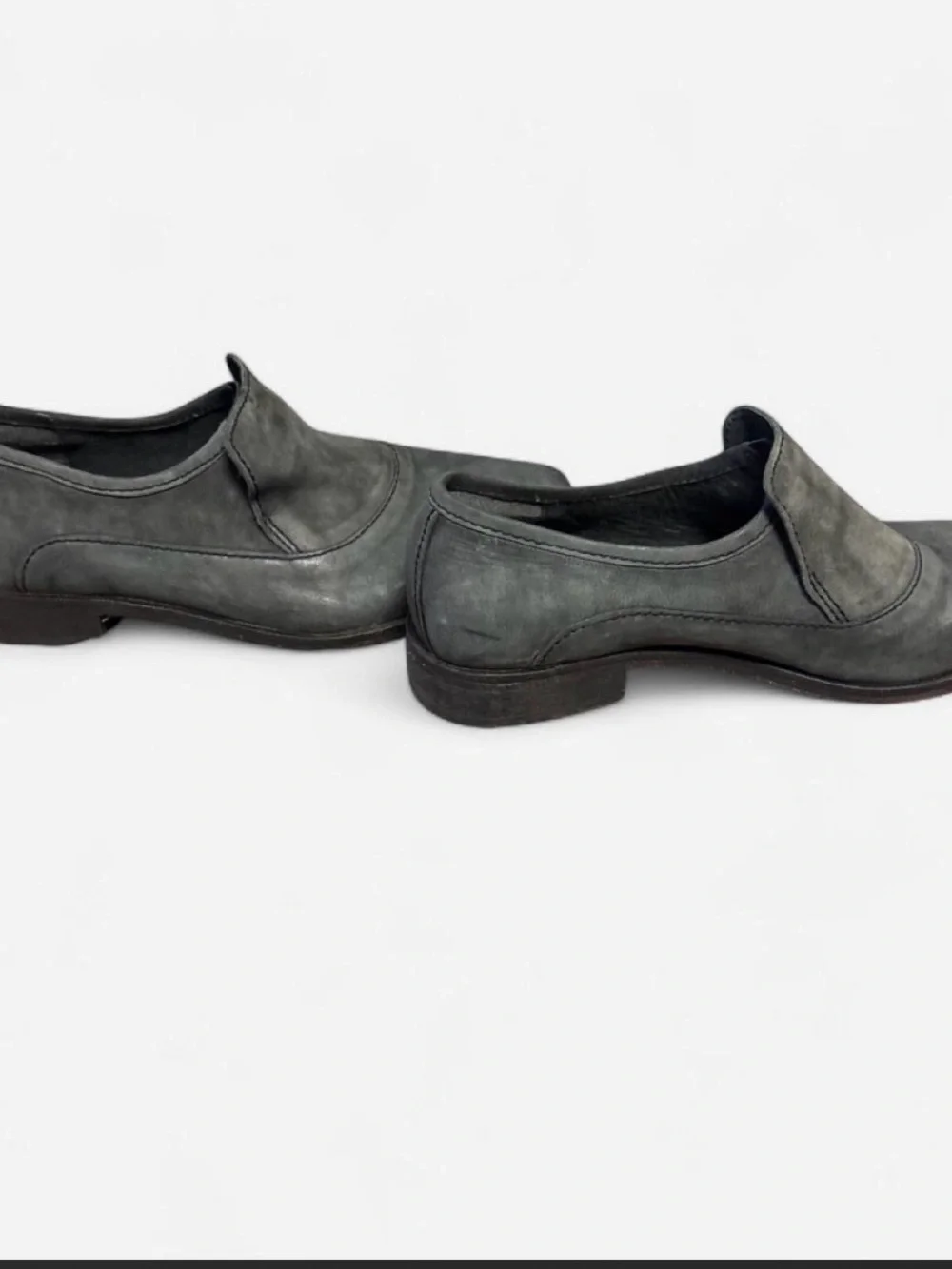 Free People Brady Leather Pointed Toe Loafers Carbon Gray - Size 38
